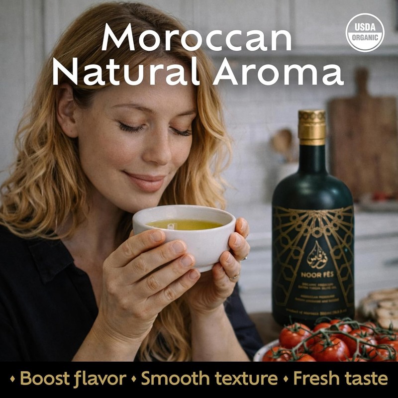 Organic Extra Virgin Olive Oil | Cold Pressed Moroccan Picholine | 17 Oz gallery