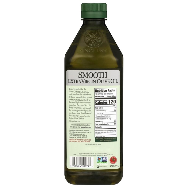 Smooth Extra Virgin Olive Oil 24 fl oz Cold Pressed for Cooking gallery