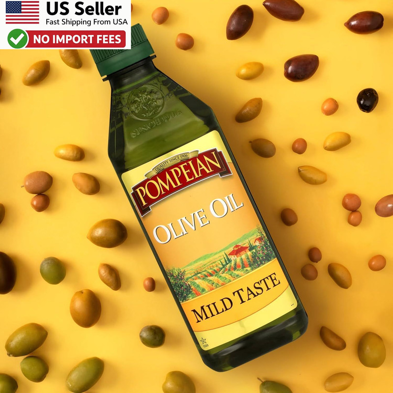 Pompeian Mild Taste Olive Oil 68 Fl Oz High Heat Baking Sauteing - FROM USA gallery