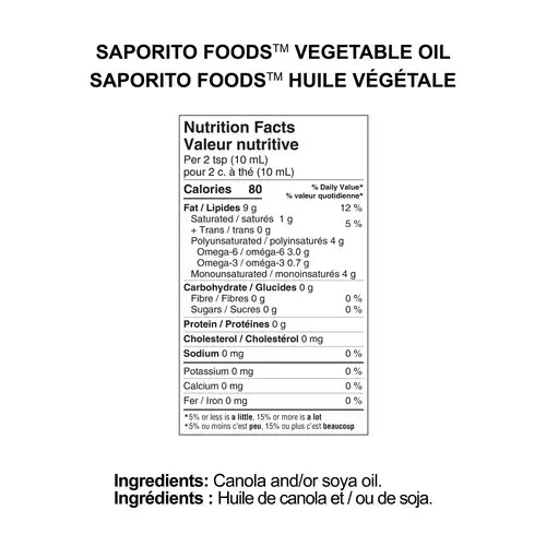 Saporito Vegetable Oil 5L/10.56Lbs (6/Case) gallery