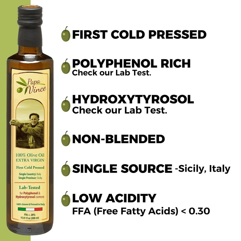 Papa Vince Extra Virgin Olive Oil Balsamic Set - EVOO First Cold Pressed Dec gallery
