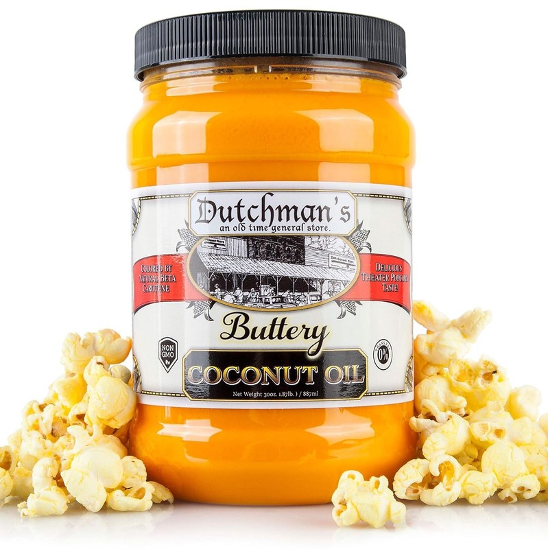 Dutchman’s Popcorn Coconut Oil | Butter Flavored Oil, 30oz Jar - Colored with... gallery