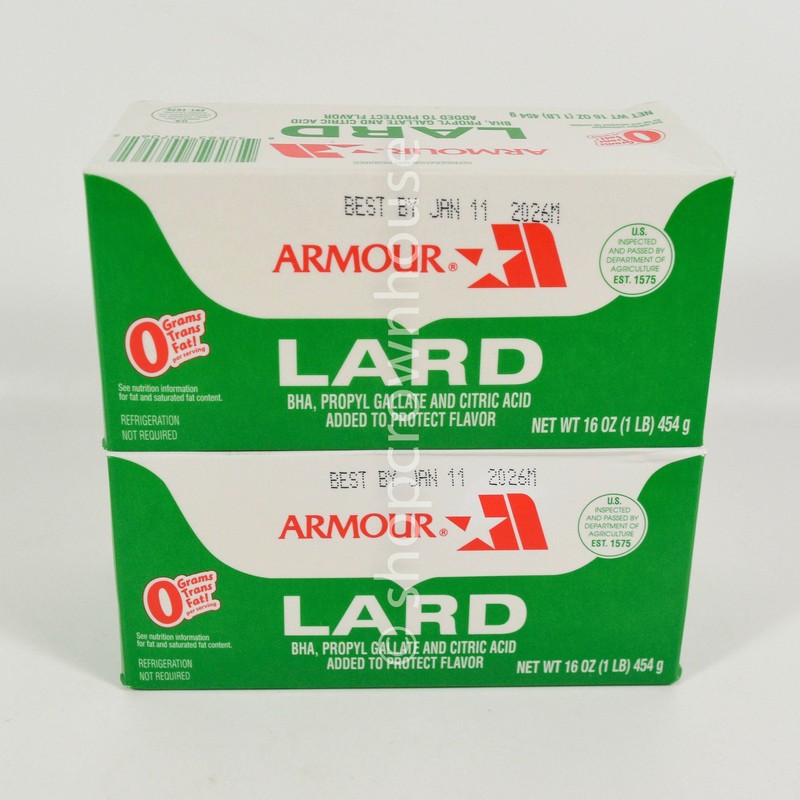 2 Armour LARD Carton 16 oz (1 lb) Refridgeration Not Required 03/21/2027