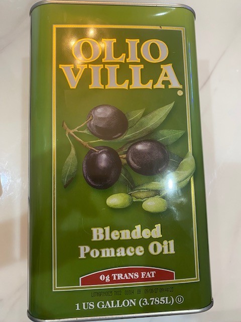 Ollo Villa, 1 Gallon, Blended Pomace Oil, 95% Soybean Oil and 5% Extra Olive
