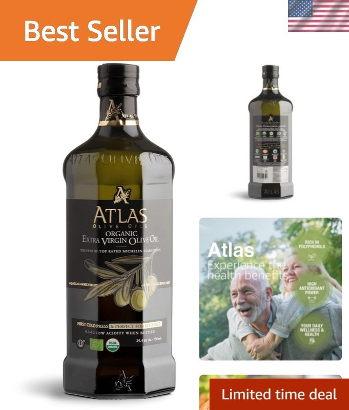 Atlas 750 mL Organic Extra Virgin Olive Oil – Cold Pressed Moroccan Elegance