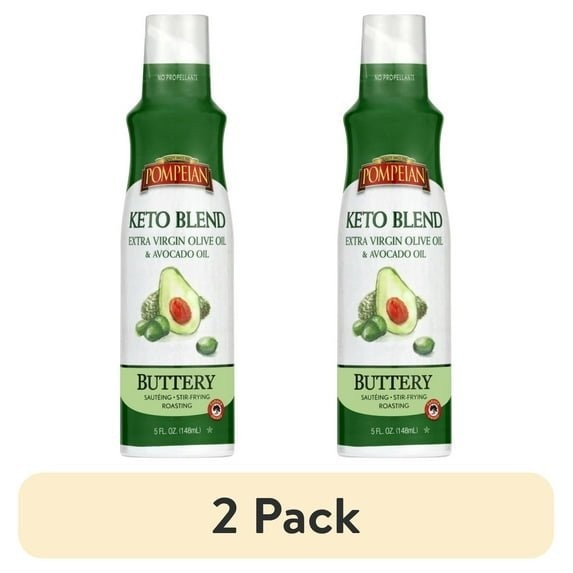 2 Pack Pompeian Keto Blend Olive Oil & Avocado Oil Cooking Spray 5 fl oz