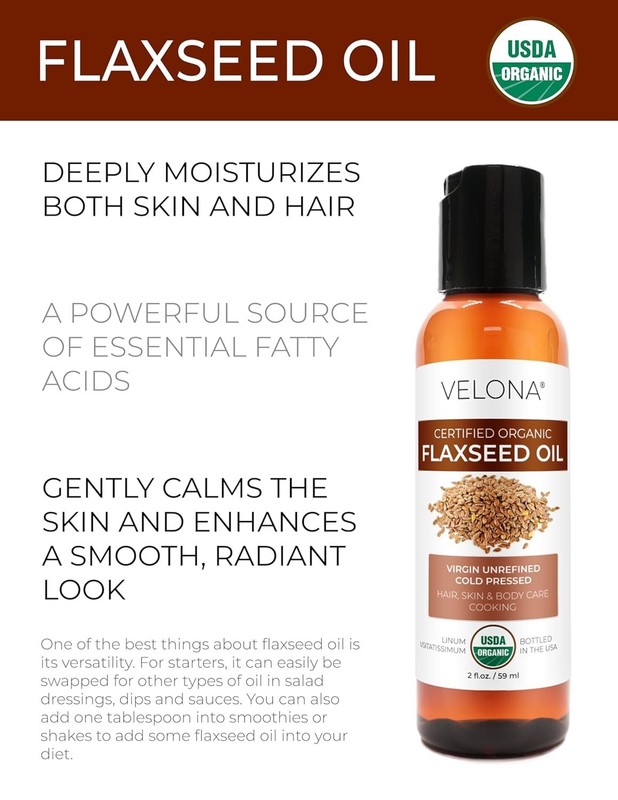 USDA Certified Organic Flaxseed Oil - 2 Fl Oz | 100% Pure and Natural Carrier... gallery