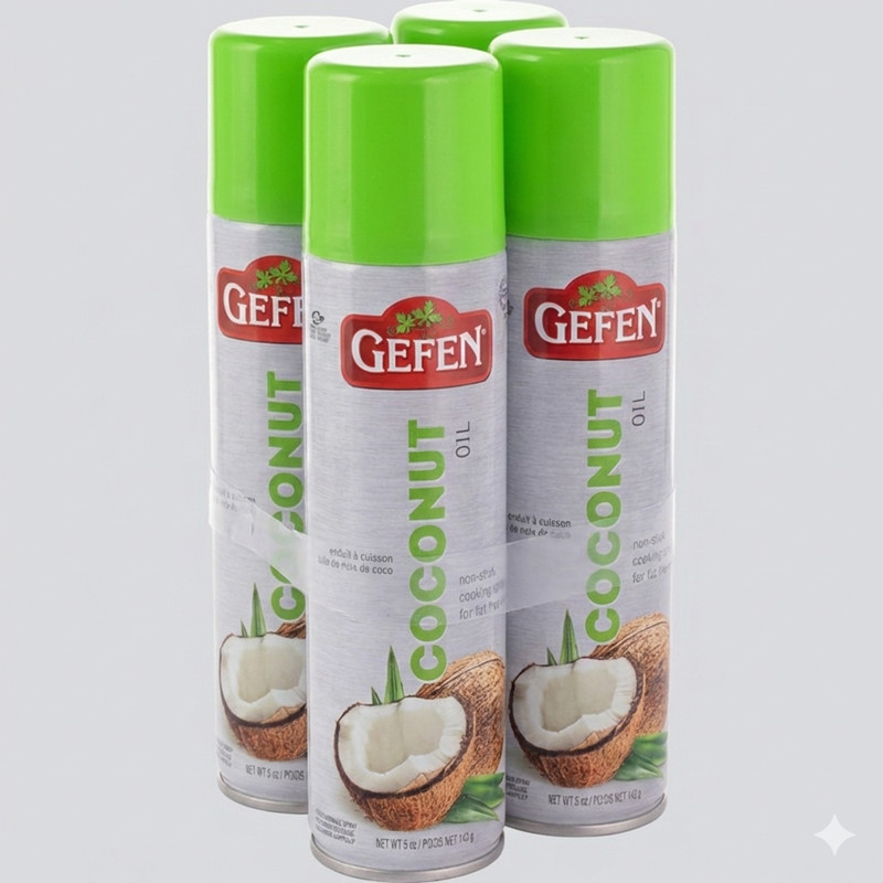 Coconut Oil No-Stick Cooking Spray Lot Of 4 Gefen Net Weight 5 oz Each