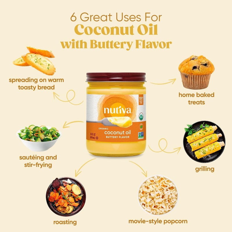 Organic Butter Flavored Coconut Oil – Pure, , Keto-Friendly & USDA Certified gallery