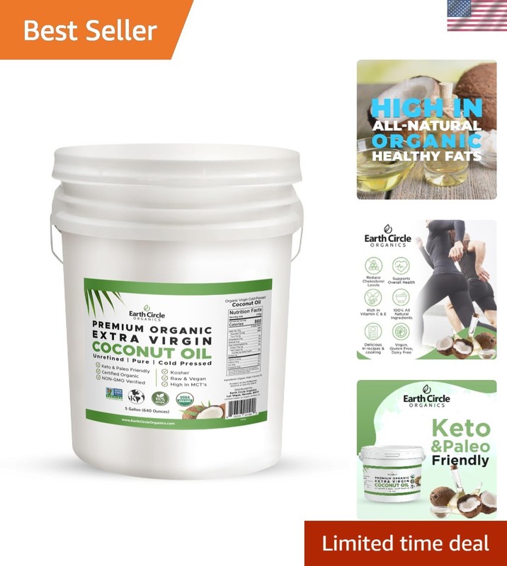 5 Gallon Cold Pressed Organic Coconut Oil – Nutritious & Versatile for All Diets