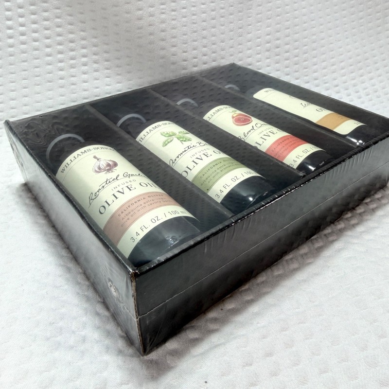 Williams Sonoma Infused Extra-Virgin Olive Oil Gift Box Set 3.4 fl oz ea SEALED gallery
