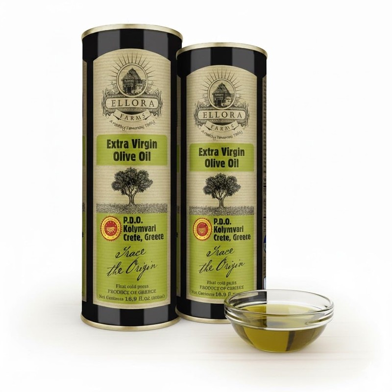 Ellora Farms, Single Estate Extra Virgin Olive CRETE 16.9 Fl Oz (Pack of 2)