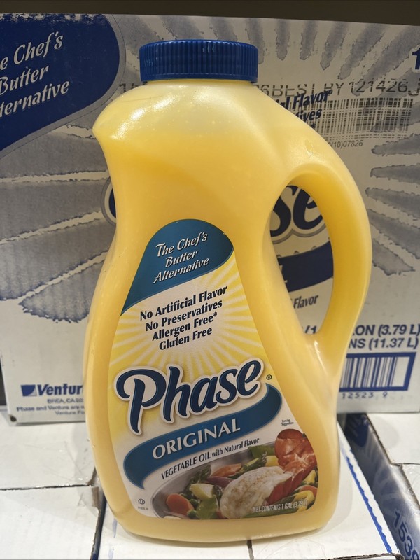 Allergen Free Vegetable Oil with Natural Flavor by Phase | 1 Gallon Jug (Origina