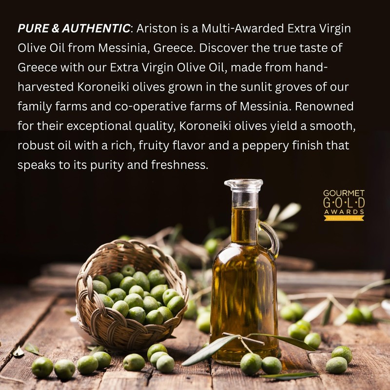 Ariston "The Very Best" Extra Virgin Olive Oil | AntiOxidant Rich, Cold Press... gallery