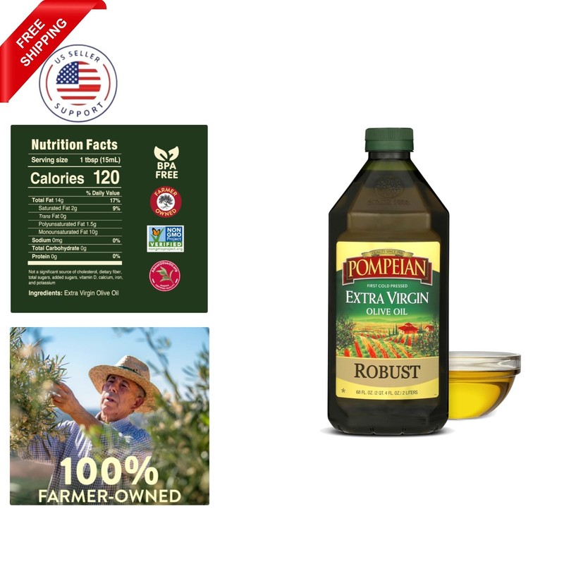 Robust Extra Virgin Olive Oil, Contains Polyphenols, First Cold Pressed, 68 F…