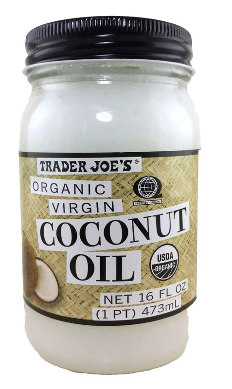 Trader Joe’s Organic Virgin Coconut Oil 16 FL OZ (473ml) Keto Diet Glass Jar