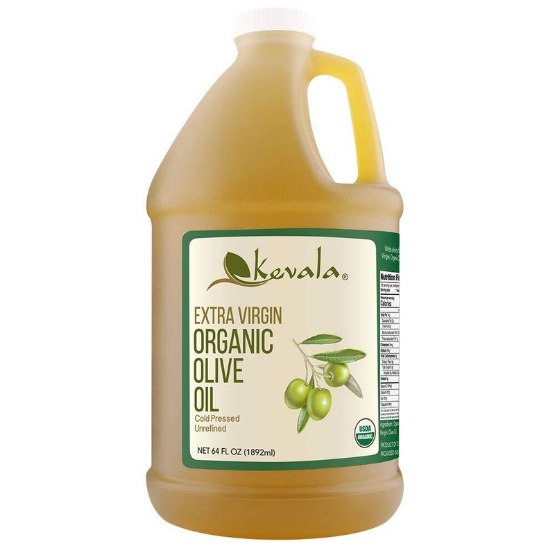 Kevala Extra Virgin Organic Olive Oil 64oz Cold Pressed Non-GMO Vegan