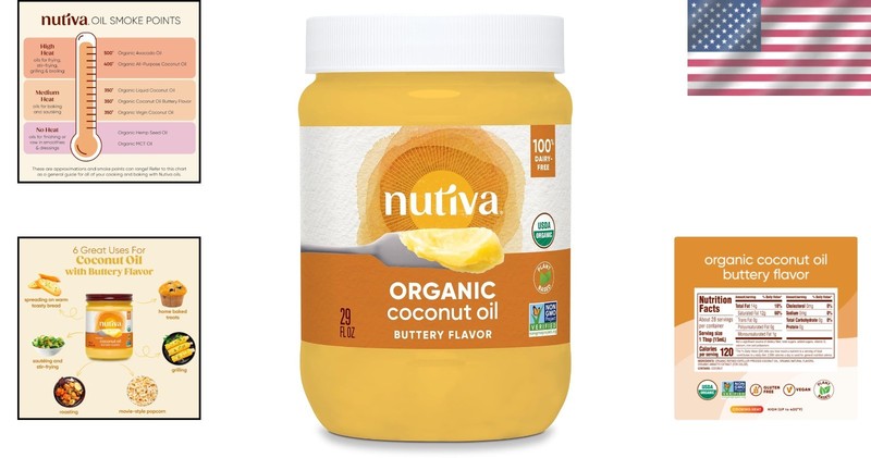 Organic Butter Flavored Coconut Oil – Pure, , Keto-Friendly & USDA Certified gallery