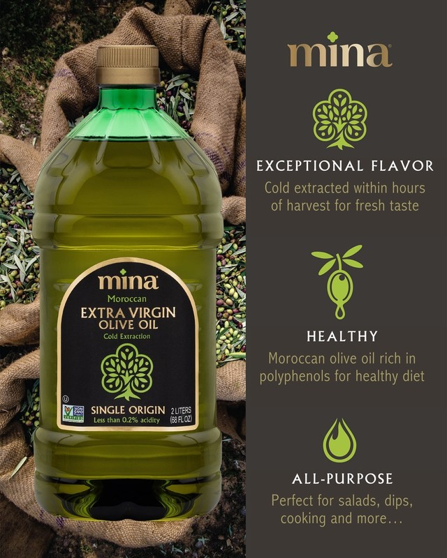 Polyphenol Rich Olive Oil for Cooking, Moroccan Extra Virgin Olive Oil, 2 L USA gallery
