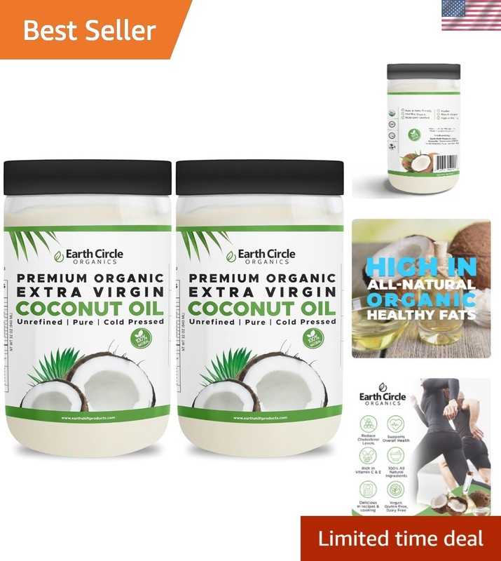 Cold Pressed Extra Virgin Coconut Oil, 64oz (2 Pack) for Cooking & Care