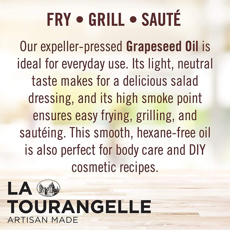 Expeller-Pressed Grapeseed Oil, High Heat Neutral Cooking Oil, Cast Iron Seaso gallery