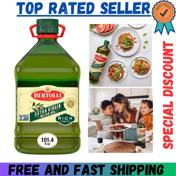 Bertolli Extra Virgin Olive Oil Rich Taste 101.4 Fl Oz Rich and Mellow Taste USA
