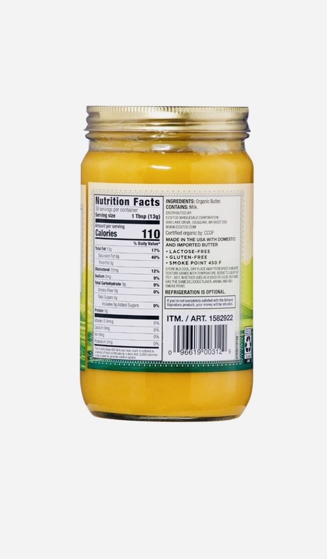 Kirkland Organic Ghee Clarified Butter 27 Fl Oz Jar gallery