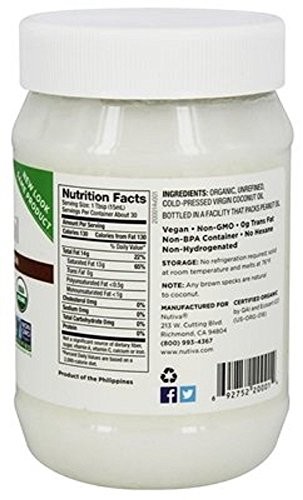 Nutiva Organic, Cold-Pressed, Unrefined, Virgin Coconut Oil from Fresh, non-GMO, gallery