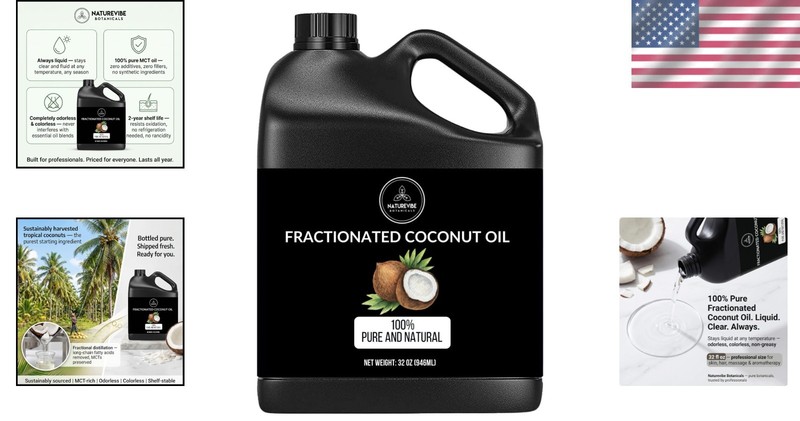 Natural Fractionated Coconut Oil for Hair, 32 Oz gallery