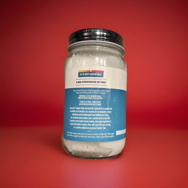 Organic Virgin Coconut Oil, Unrefined, 14 fl oz (414 ml) EXP 9-15-2025 Lot of 2 gallery
