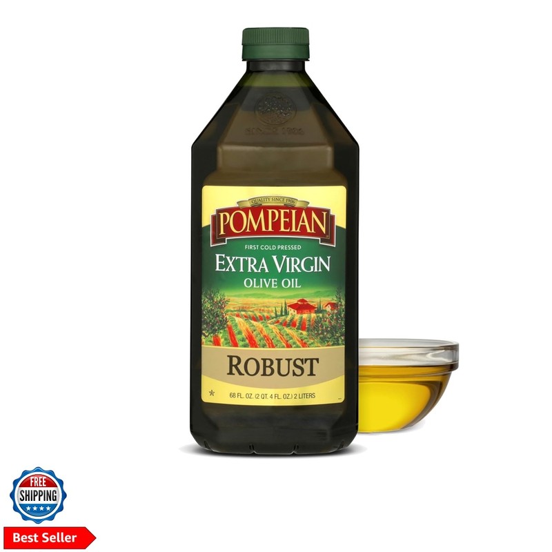 Robust Extra Virgin Olive Oil – 68 fl oz 2 L First Cold Pressed Olive Oil for…