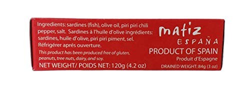 Spicy Spanish Sardines in Olive Oil Piri Piri 4.2oz gallery