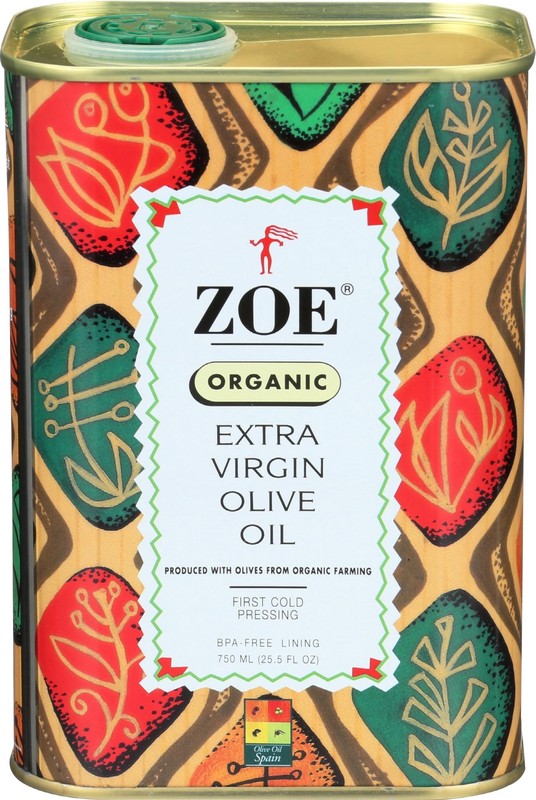 Zoe Organic Extra Virgin Olive Oil 25.5 Ounce Spanish Flavor Culinary Essential