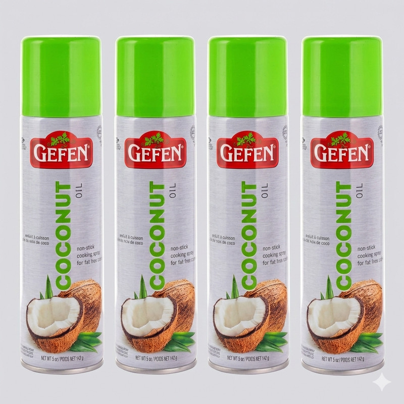 Coconut Oil No-Stick Cooking Spray Lot Of 4 Gefen Net Weight 5 oz Each gallery