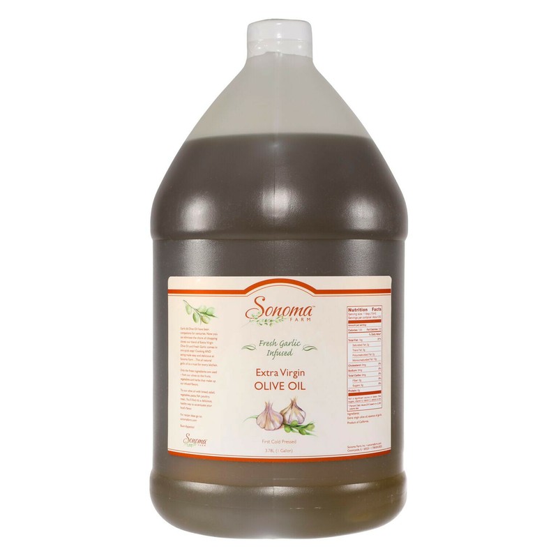 Garlic Infused Extra Virgin Olive Oil Bulk 1 Gallon / 3.8 Liter / 128oz 