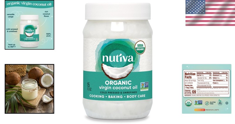 Luxurious Organic Virgin Coconut Oil 15oz - Cold-Pressed, Versatile & Nourishing gallery