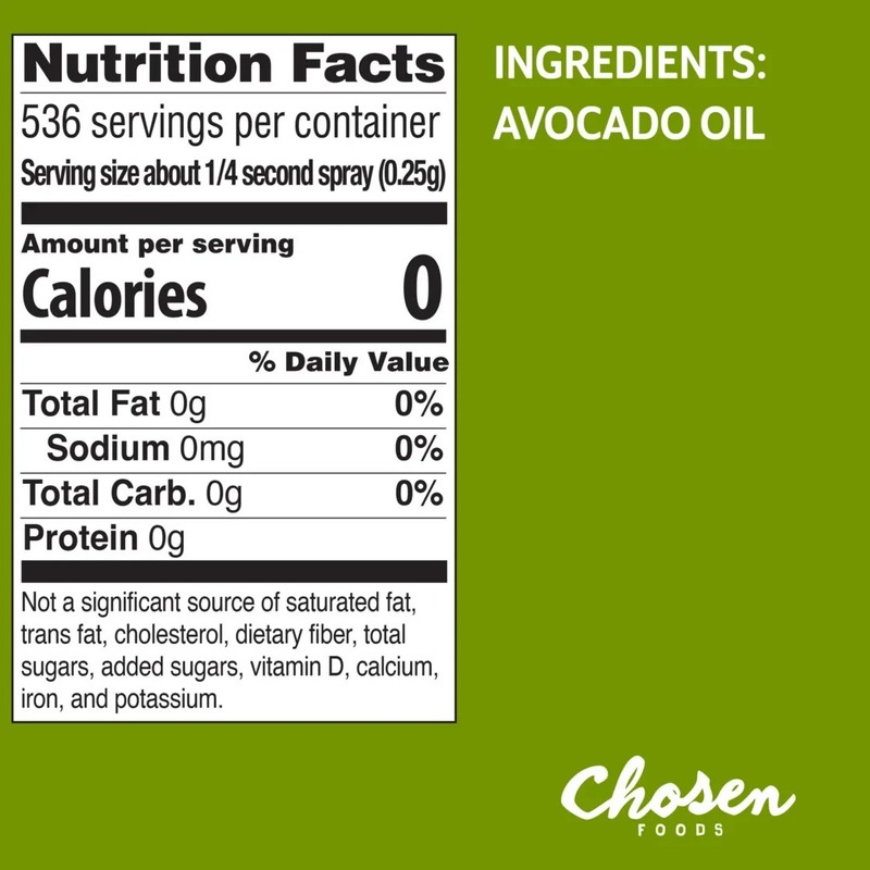 5 Pack Chosen Foods Avocado Oil Cooking Spray 4.7 oz – Pure, High Heat, Non-GMO gallery