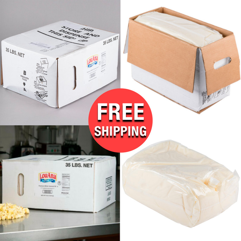 Commercial Coconut Oil Popcorn Bulk Box White Baking Cooking Frying Oil 35 Lb.