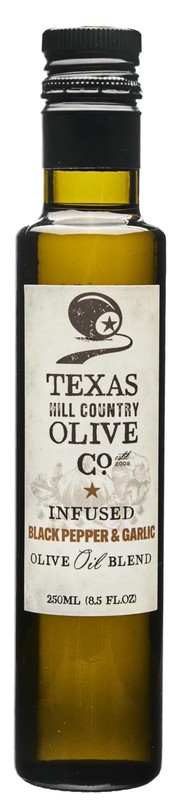 Black Pepper Garlic Infused Olive Oil – Cold Pressed Gourmet EVOO Olive Oil -…