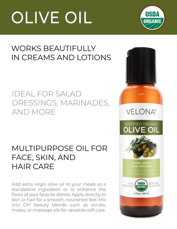 USDA Certified Organic Olive Oil - 2 Oz | 100% Pure and Natural Carrier Oil | Ex gallery