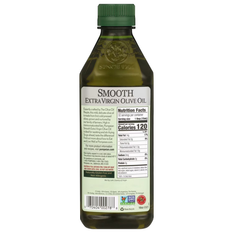 Pompeian Smooth Extra Virgin Olive Oil - 16 fl oz gallery