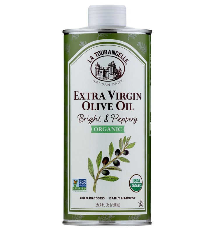(6 pack) La Tourangelle Organic Extra Virgin Olive Oil, 25.4 fl oz (750 ml)