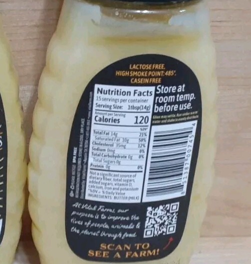 2 Jars Of Ghee Butter Vital Farms Original 7.5z lactose/casein free land o lakes gallery