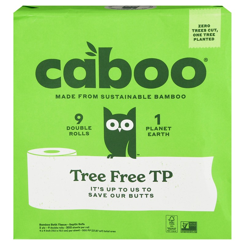 Caboo Bath Tissue 9pk 300 Sheet 1ea Pack of 6