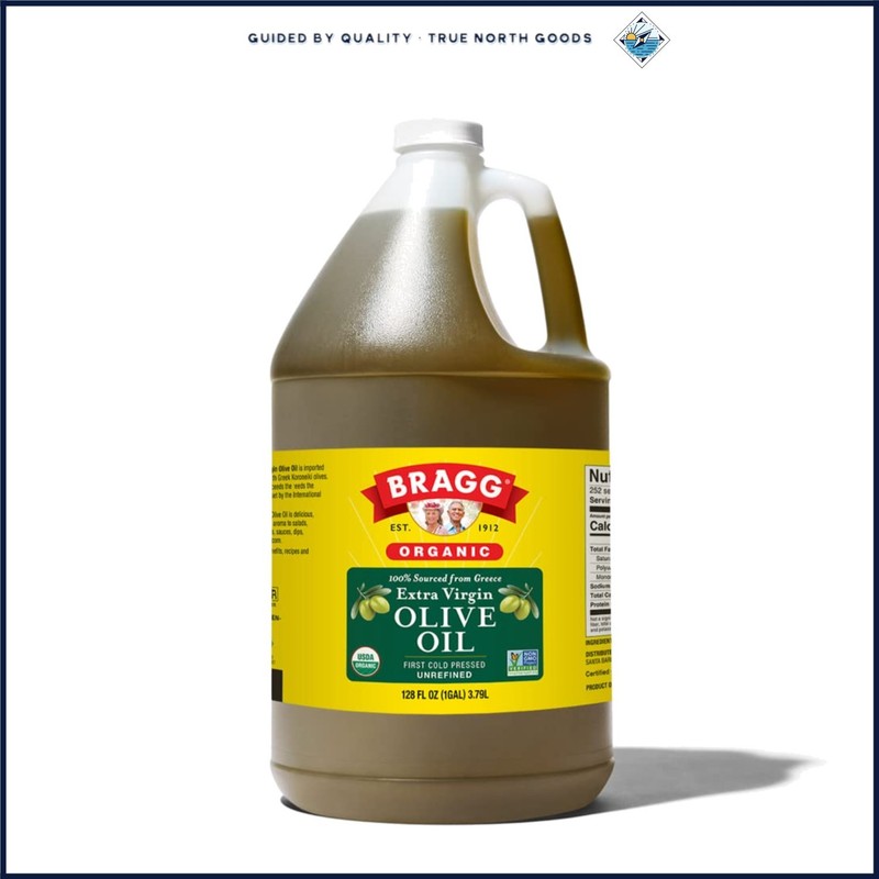 128 Fl Oz Olive Oil, Organic and Gluten-Free for Healthy Cooking and Marinating
