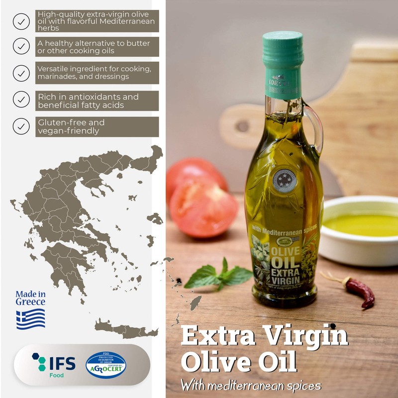 KORVEL Greek EVOO with Mediterranean herbs, Amphora 8.45 fl oz-2 pack gallery