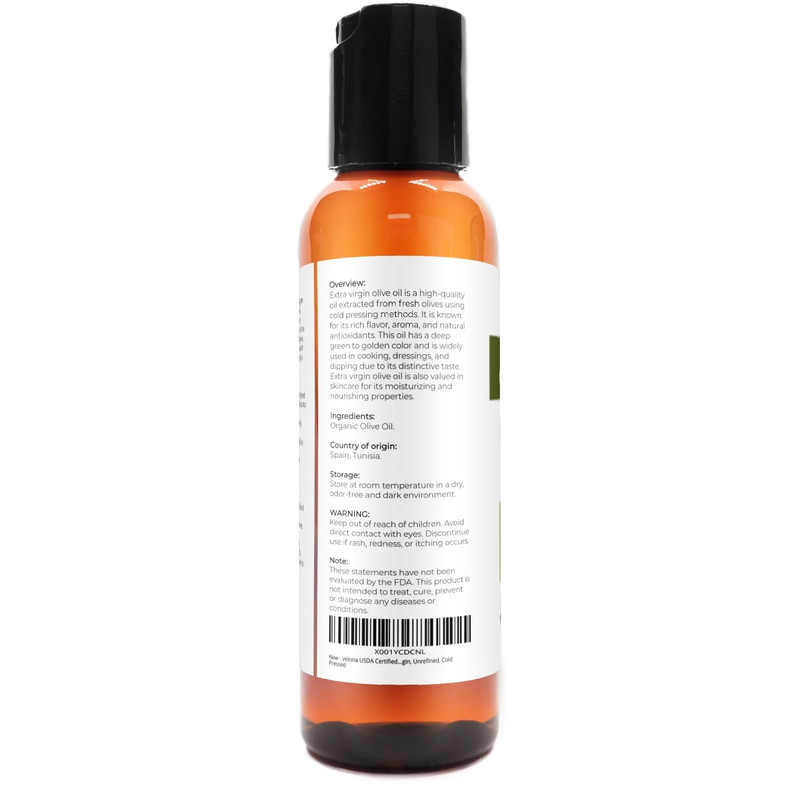 USDA Certified Organic Olive Oil - 2 Oz | 100% Pure and Natural Carrier Oil | Ex gallery