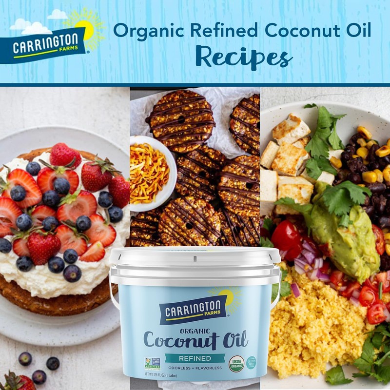 Carrington Farms Organic Refined Coconut Oil, 1 Gallon, ColdPressed, NonGMO, ... gallery