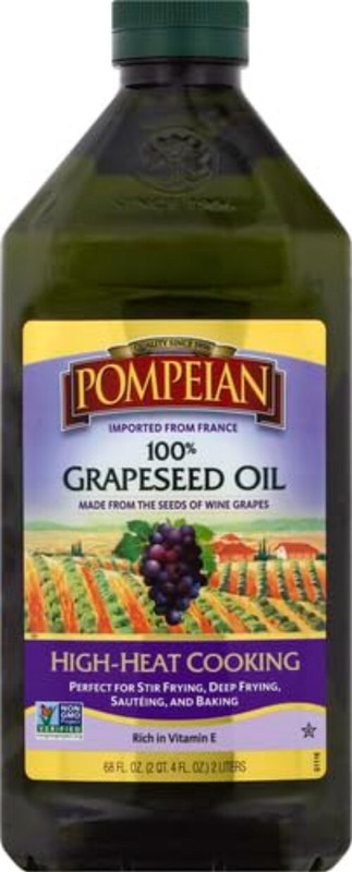 High Smoke Point 100% Grapeseed Oil for Healthy Cooking - 68 FL OZ (Set of 2) gallery