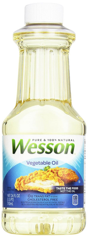 WESSON Pure Vegetable Oil, 0 G Trans Fat, Cholesterol Free, 24 Oz.